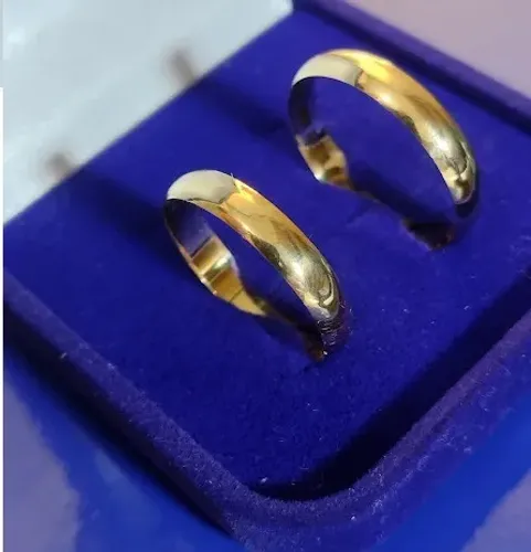 Alianças Boleadas 6 mm Ouro 18 kilates Casamento Noivado Compromisso 7 Gramas Maciça      