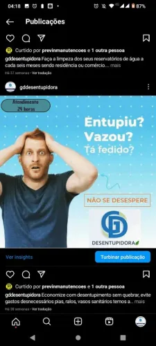 Desentupimento de pias