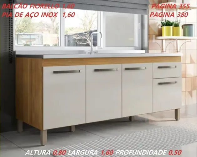 Balcão para pia 1.60 super espaçoso