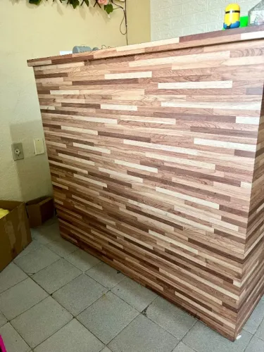Bancada caixa Balcão com gaveta revestido com efeito madeira