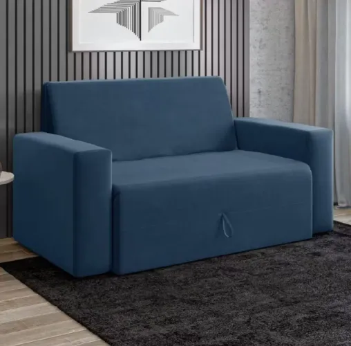 Sofá Cama Compacto Azul NOVO BLACK FRIDAY 