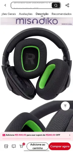 EARPADS NOVAS TECIDO PARA HEADSET LOGITECH IMPORTADO MARCA MISODIKO