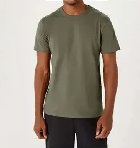 Camiseta Básica Masculina Manga Curta Slim - Verde Tamanho P