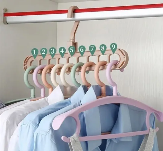 Cabide Mágico Multifuncional para Roupas 9 em 1 - Organize seu Guarda-Roupa