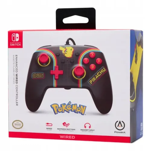 Controle Powera C/fio Pokemon Pikachu Nintendo Switch