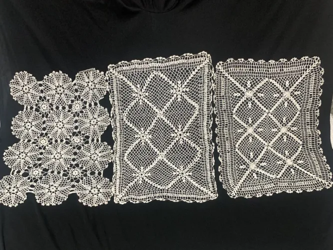 3 toalhinhas de crochê artístico - novas