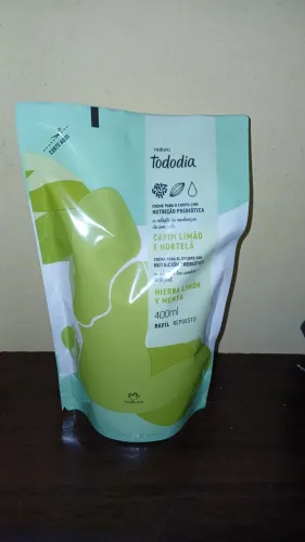 Refil Creme Desodorante Nutritivo Para o Corpo Tododia Capim Limão e Hortelã