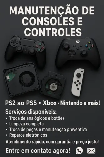Manutenção de Consoles e Controles - PS2 ao PS4, Xbox, Nintendo e mais!