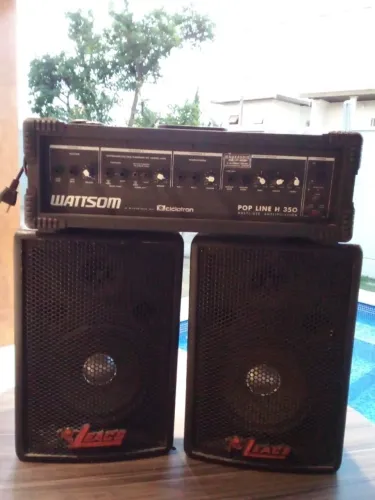 Amplificador de som, acompanha 2 caixas de som!