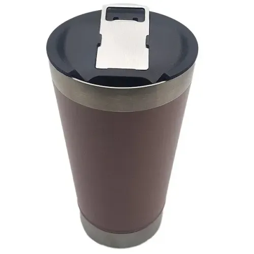Copo Térmico Cerveja Chopp Café Com Tampa Abridor Inox 473ml