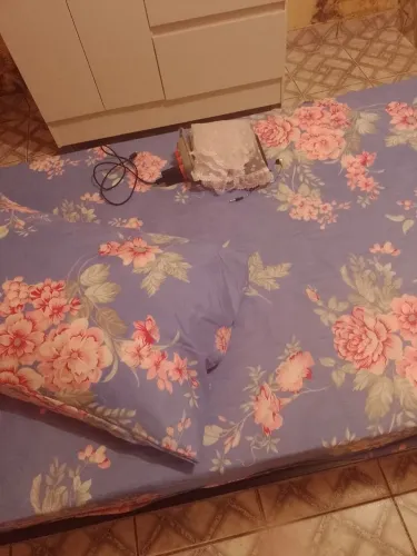 Roupa de cama lençol com elástico e fronha florida Arte e Cazza 90cm x1,90 cm x21 cm