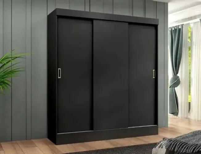 Guarda Roupa Casal Porta De Correr Preto