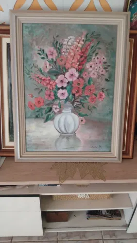 Quadro de flores em vaso