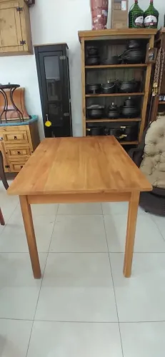  Mesa De Eucalipto 1,20 X 80 envernizada