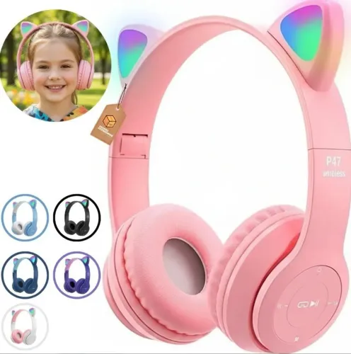 Fone Bluetooth LED Orelha de Gato - Infantil | Jack3D Acessórios