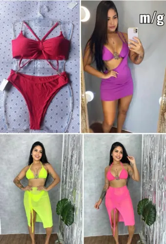 Conjunto de biquíni e saida de praia