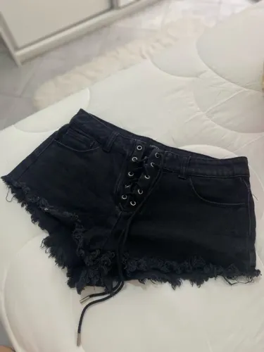 Short Jeans com Cadarço