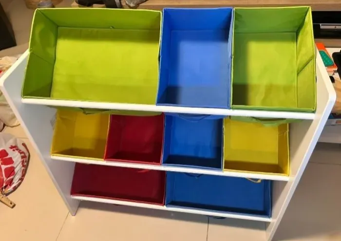 Organizador de brinquedos infantil 3 cestos grandes e 6 cestos pequenos