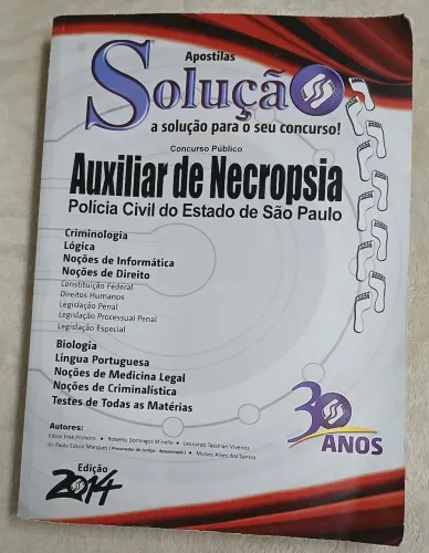 Apostilas Auxiliar de Necropsia PCSP Solução Concursos 2014