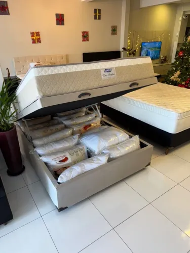 Cama Casal BAÚ COM COLCHÃO NOVO - PRONTA ENTREGA!