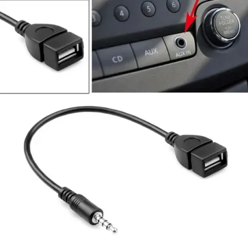 Cabo Adaptador P3/P2 para USB para Carro