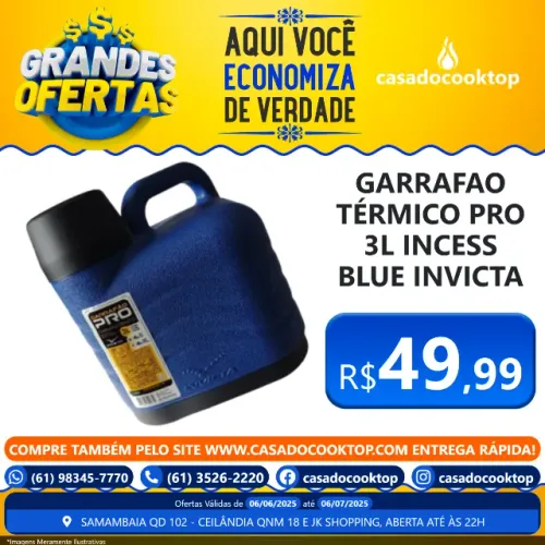 GARRAFAO TÉRMICO PRO 3L INCESS BLUE INVICTA
