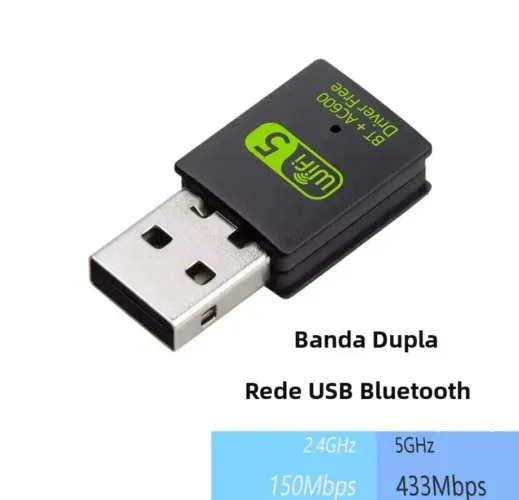 Adaptador Wi-Fi e Bluetooth 2 em 1