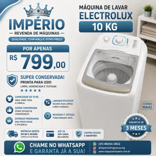 MA42 - Electrolux 10kg Super Conservada - Garantia e Entrega