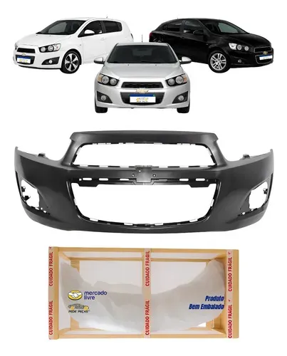 Parachoque Dianteiro Sonic Hatch Sedan 2012 2013 2014 Preto Para Pintura