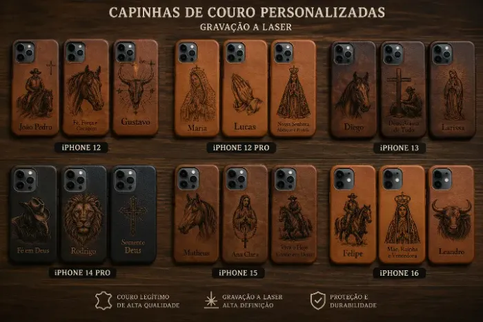 Capas personalizadas em couro legítimo