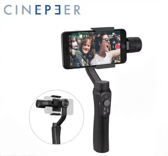 Estabilizador 3 Eixos Portátil P Celular Cor Preto C11 Cinepeer