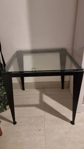 Mesa Quadrada Tok Stok Tampo de Vidro