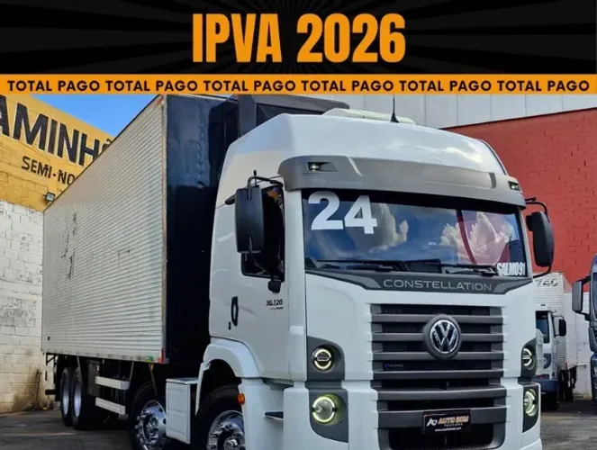 vw 30320 8x2 constellation teto alto leito bau frigorifico com gancheira 