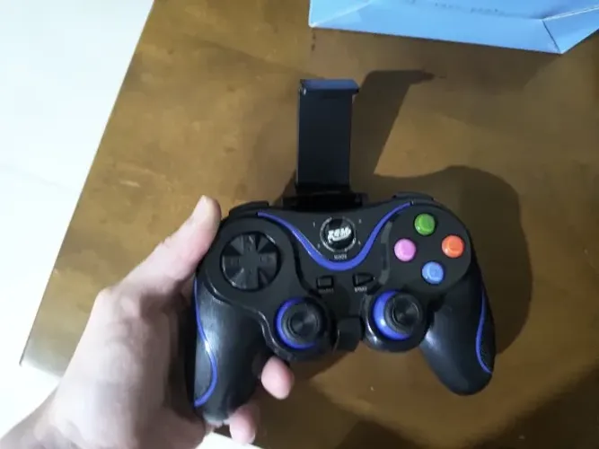Wireless controller com suporte celular bluetooth azul
