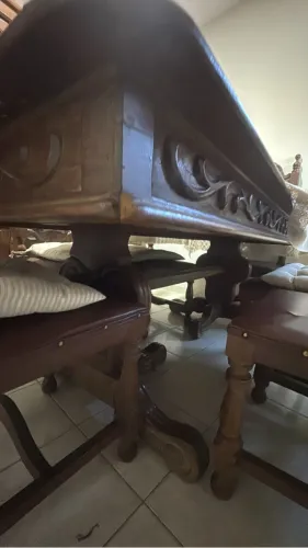 Mesa sucupira com 6 cadeiras