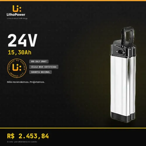 Bateria de Lítio 24V 15,30Ah - BMS Inteligente - Litho Power - Garantia Nacional