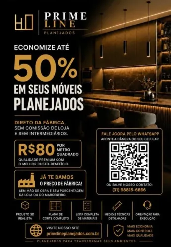 Móveis planejados 50% mais barato! Preço direto da fabrica 