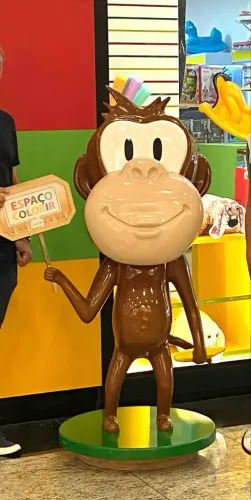Estátua decorativa de ?Macaco? em fibra