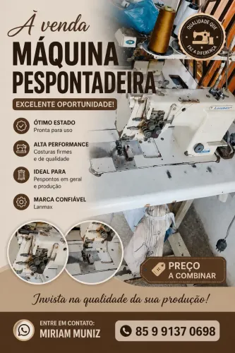 Venda de Máquinas de Costura Industriais - Interlock, Travete, Pespontadeira, Reta e mais