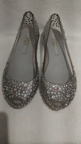sapatilha melissa mel ultragirl + j maskrey transparente c/ cristais swarovski - tam. 33