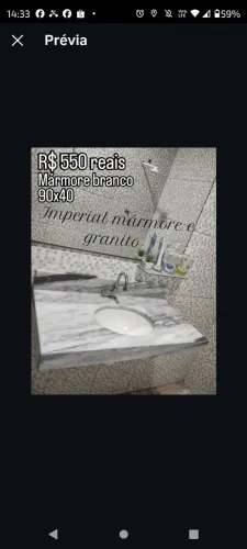 Pia para banheiro mármore branco 