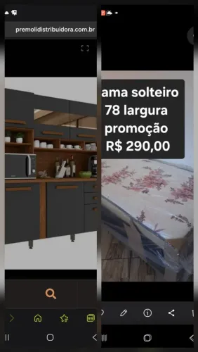Cozinha Alexia Cor Cinamomo/Grafite 6 Portas 2 Gavetas C/Espelho Imop Móveis