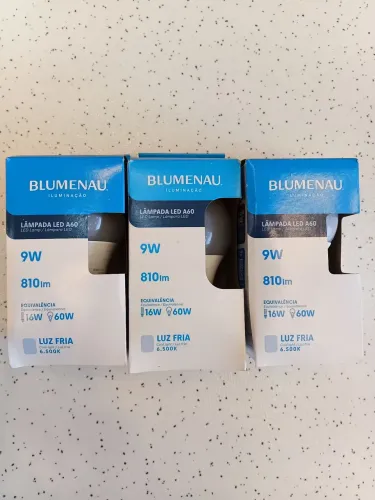 Kit 3 lâmpadas led 9w luz branca Blumenau 
