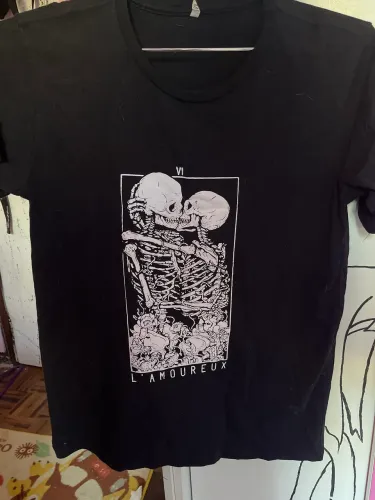 Camiseta casal de esqueleto tarot l'amoureux