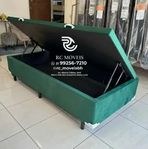 Cama box estruturada Baú Tamanho solteiro 88x1.88 Blindado com Pistão a Gás