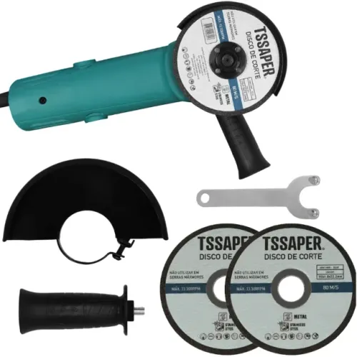 Esmerilhadeira Lixadeira Angular 4 1/2" 900w Tssaper + Discos