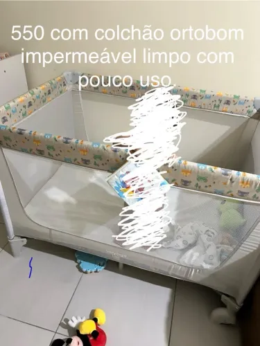 Berço quadrado e colchão ortobom sem marcas de uso 