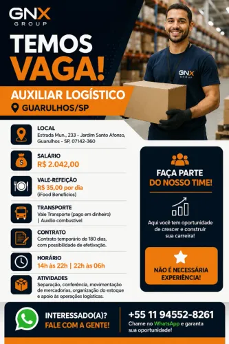 VAGA DE AUXILIAR OPERACIONAL LOGISTICO