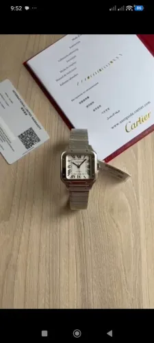 CARTIER SANTOS/ DIAL BRANCO/ 33X 44 / S.C