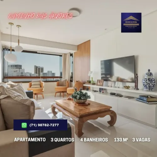 APARTAMENTO 3 QUARTOS (1 SUÍTE), 133M², NA PITUBA